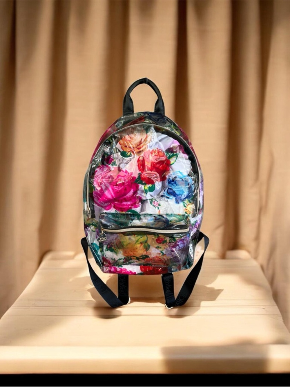 Betsey Johnson Floral Clear Backpack - Pink Multi - Picture 2 of 8